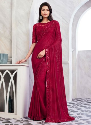 Georgette Maroon Zul Lehenga Saree, Party Wear at Rs 900 in Surat | ID:  2851762737597