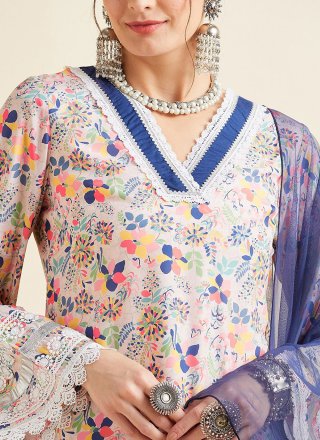Silk Blend Salwar Suit In Cream