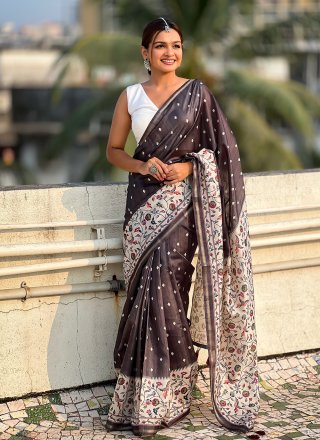 Silk Casual Sari In Black