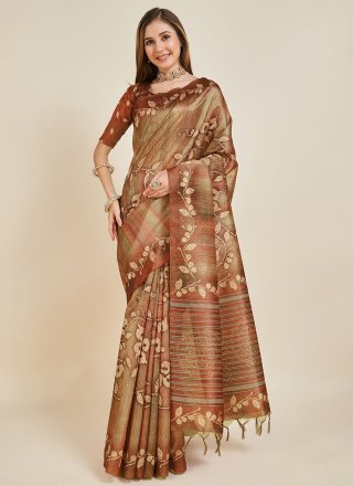 Silk Casual Sari with Fancy Work