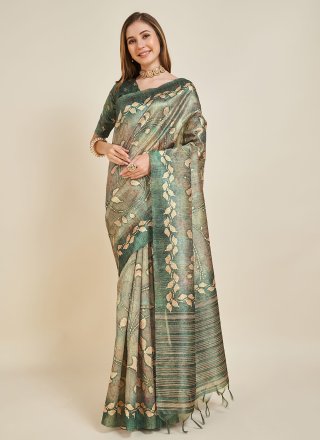 Silk Casual Sari with Fancy Work