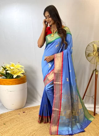 Silk Classic Saree In Blue