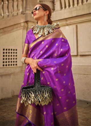 Silk Classic Saree In Purple