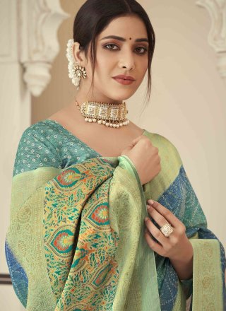 Silk Classic Saree with Bandhej and Woven Work