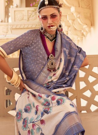 Silk Classic Sari In Blue