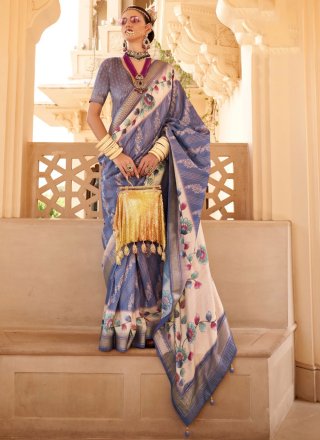 Silk Classic Sari In Blue