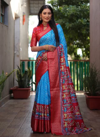 Silk Classic Sari In Blue