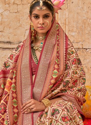 Silk Classic Sari In Cream