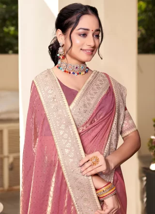 Silk Classic Sari In Pink