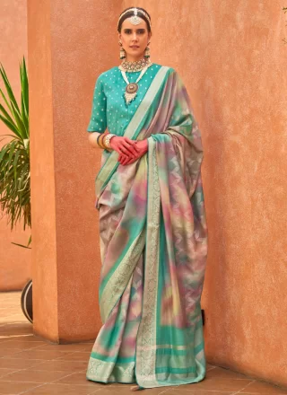 Silk Classic Sari with Foil Print Work
