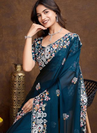 Silk Contemporary Saree In Morpeach