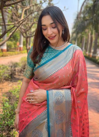 Silk Contemporary Saree with Woven Work