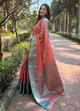 Silk Contemporary Saree with Woven Work