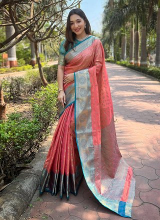 Silk Contemporary Saree with Woven Work