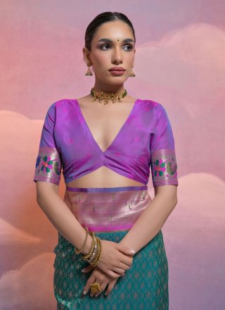 Silk Contemporary Sari In Rama