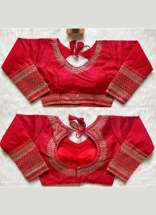 Silk Designer Blouse In Red