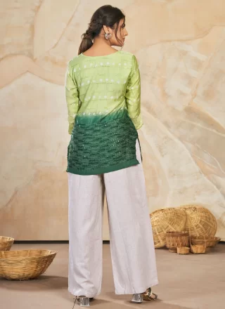 Silk Designer Kurti In Green