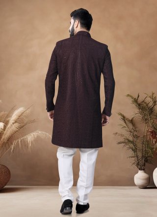 Silk Indo Western In Brown