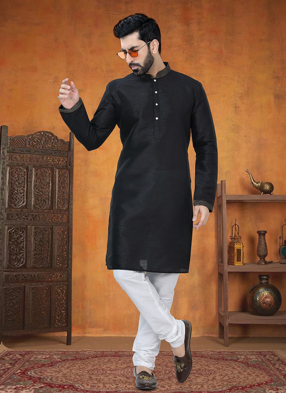 Black kurta party wear hotsell