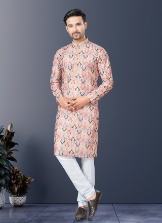 Silk Kurta Pyjama In Pink
