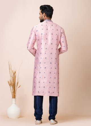 Silk Kurta Pyjama with Jacquard Work