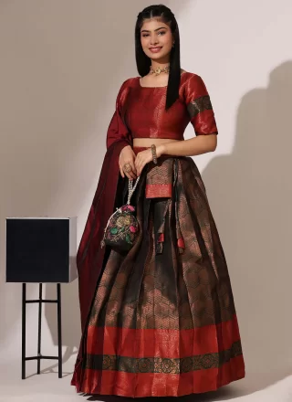 Silk Lehenga Choli In Brown