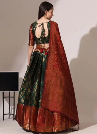 Silk Lehenga Choli In Green