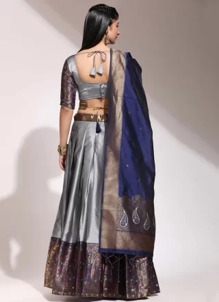 Silk Lehenga Choli In Grey