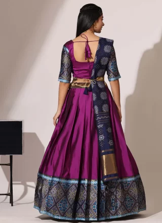 Silk Lehenga Choli In Magenta and Purple