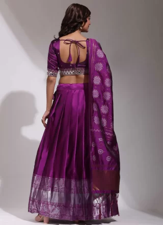 Silk Lehenga Choli In Purple