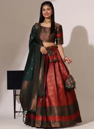 Silk Lehenga Choli In Red