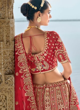 Silk Lehenga Choli In Red