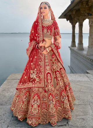 Silk Lehenga Choli In Red