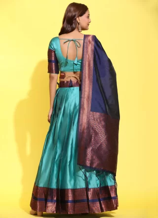 Silk Lehenga Choli In Turquoise