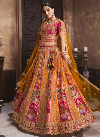 Silk Lehenga Choli with Cut, Embroidered, Patch Border and Sequins Work