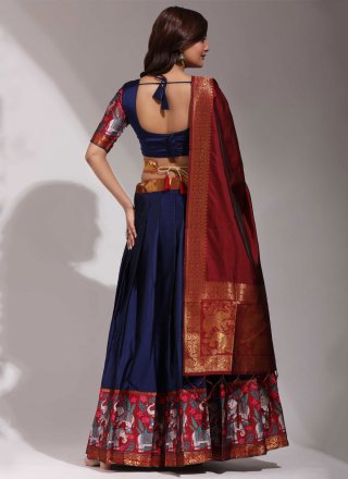 Silk Lehenga Choli with Weaving Work