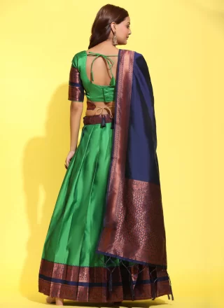Silk Lehenga Choli with Woven Work