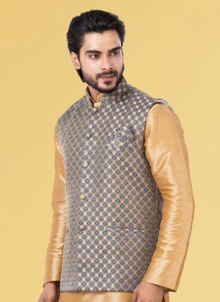 Silk Nehru Jackets In Grey