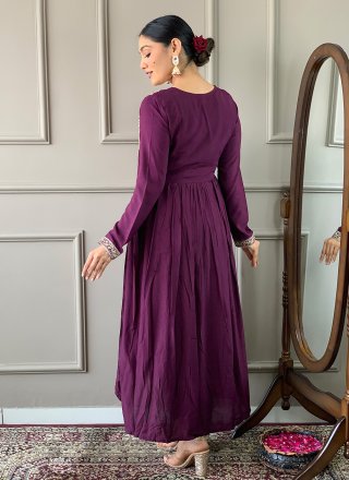 Silk Pant Style Suit with Embroidered and Print Work