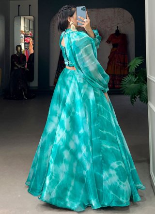 Silk Readymade Lehenga Choli with Print Work