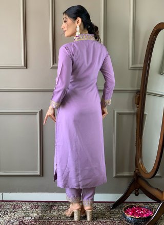 Silk Salwar Suit In Purple