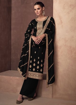 Silk Salwar Suit with Embroidered Work