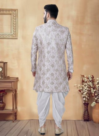 Silk Sherwani Mens Wear with Embroidered, Sequins and Thread Work