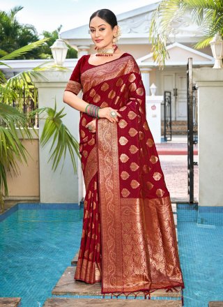 New designer best embroidered bridal saree with contrast blouse