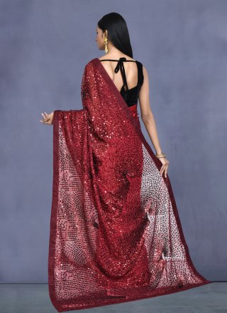 Silk Traditional Saree In Maroon