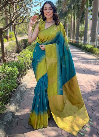Silk Traditional Saree In Rama