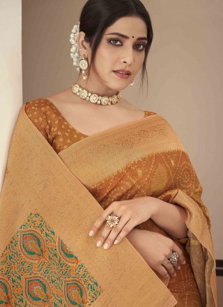 Silk Trendy Saree In Brown