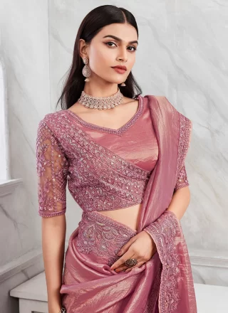 Silk Trendy Saree In Pink