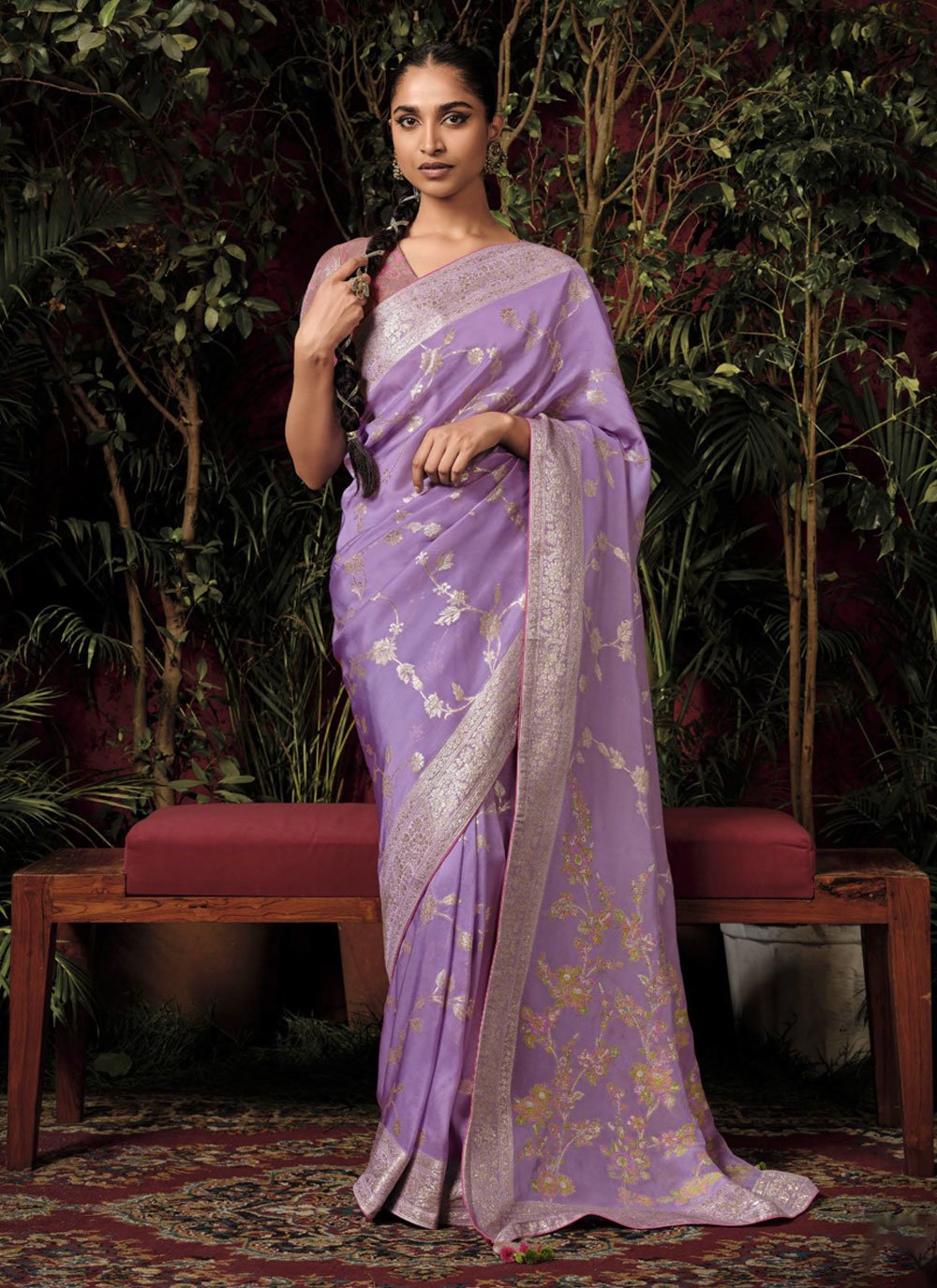 Purple Saree Online - Buy Purple Color Designer Saree at Kreeva