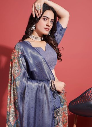 Silk Trendy Saree with Digital Print Work